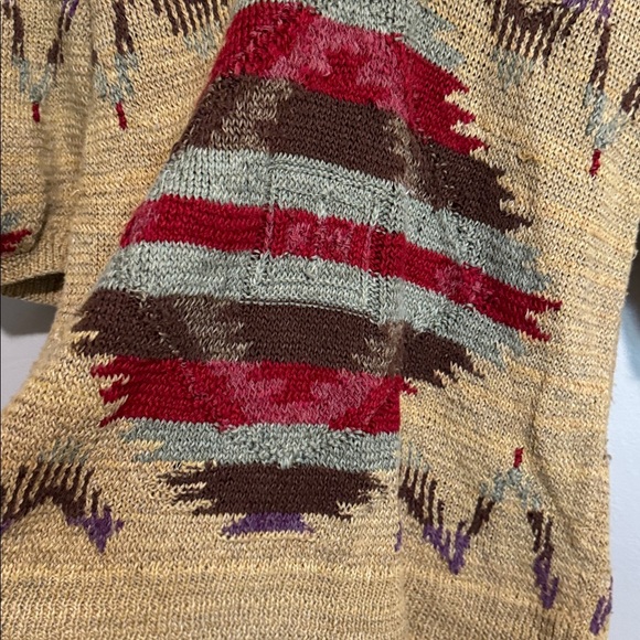 Ralph Lauren Gold and Brown linen, cotton and silk blend  V-Neck Sweater - Picture 4 of 9